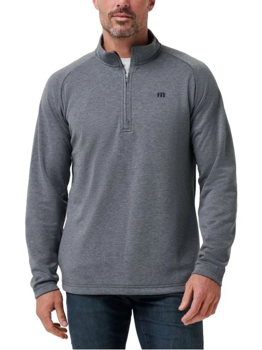 Travismathew Upgraded Quarter Zip Golf Pullover In Dark Grey Men’s Size Medium